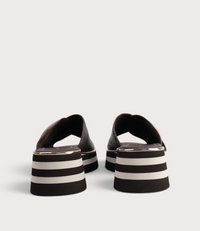 Hansila Choc/ Milk Leather Slides