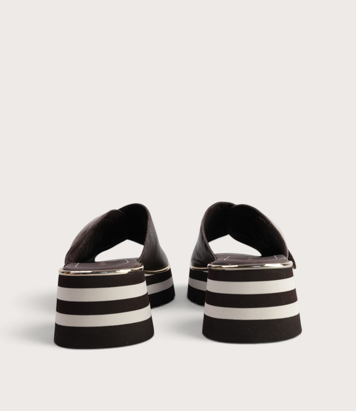Hansila Choc/ Milk Leather Slides