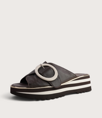 Hansila Choc/ Milk Leather Slides