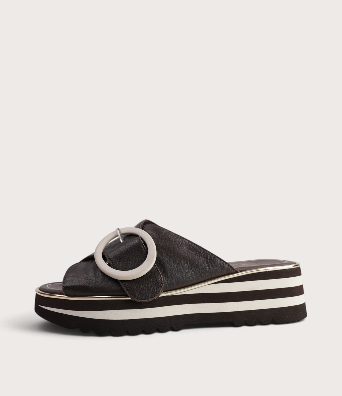 Hansila Choc/ Milk Leather Slides