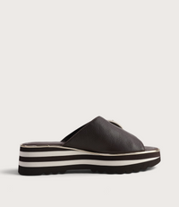 Hansila Choc/ Milk Leather Slides