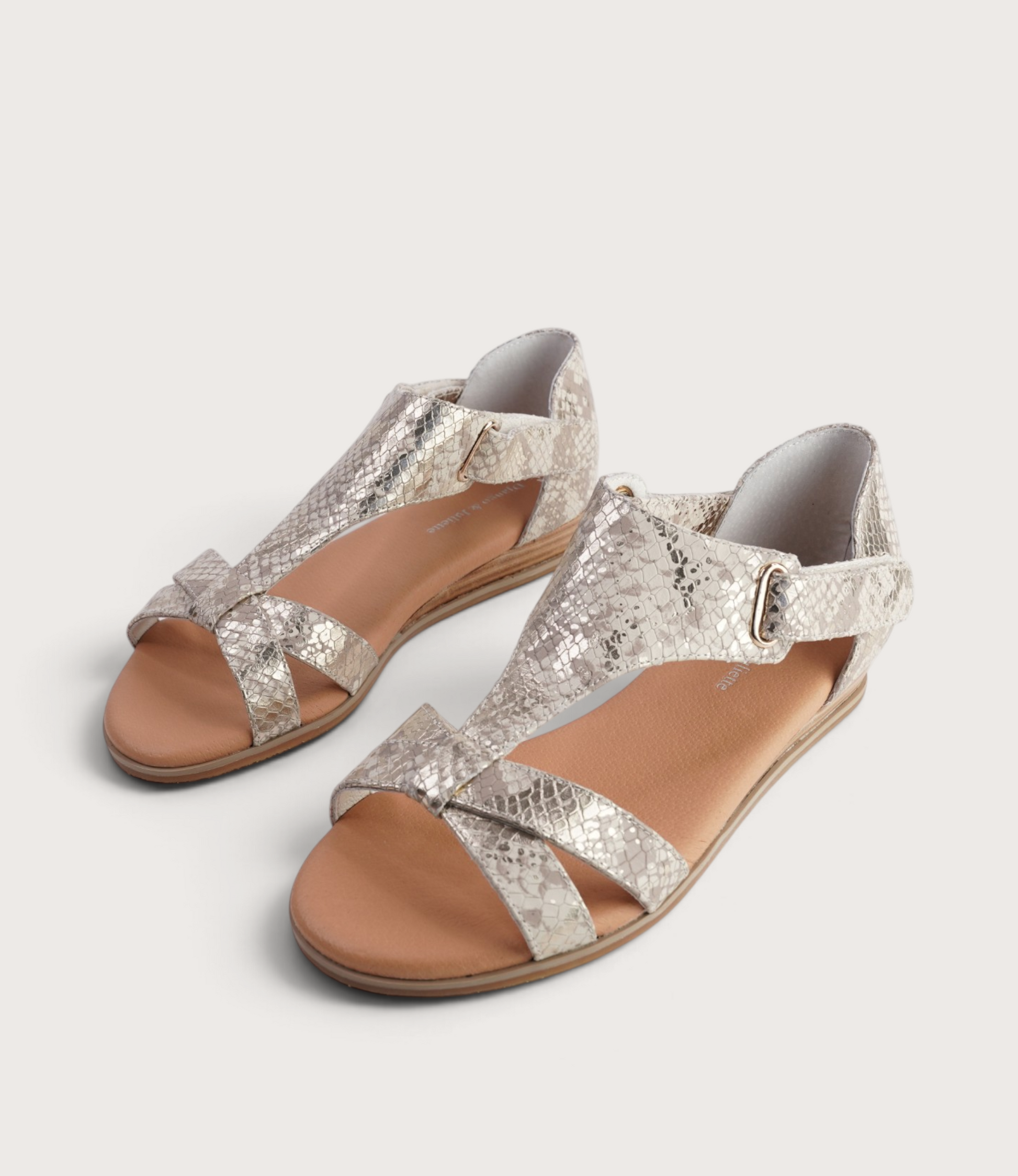 Hayzel Ivory/ Gold Snake Sandals