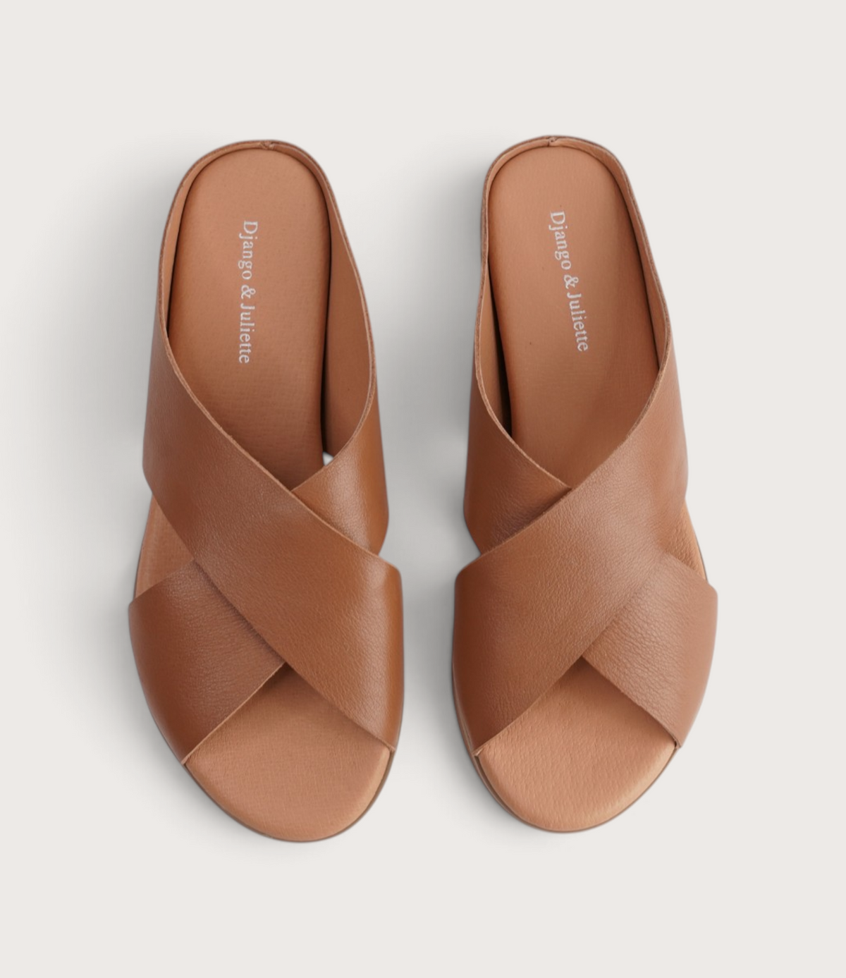 Harli Dark Tan Leather Slides