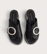 Hansila Black/ Milk Leather Slides