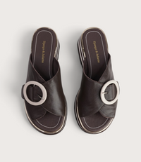 Hansila Choc/ Milk Leather Slides