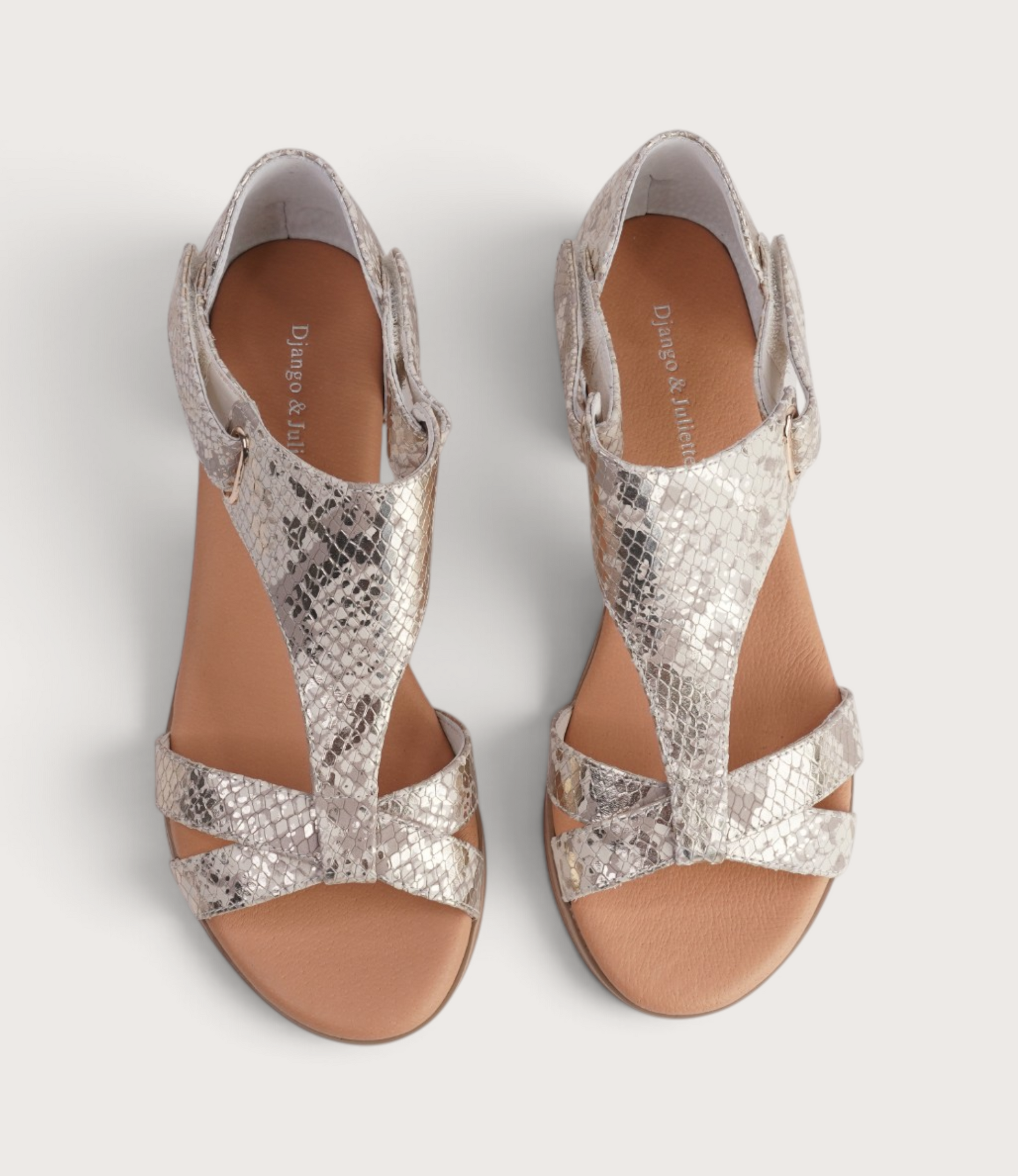 Hayzel Ivory/ Gold Snake Sandals