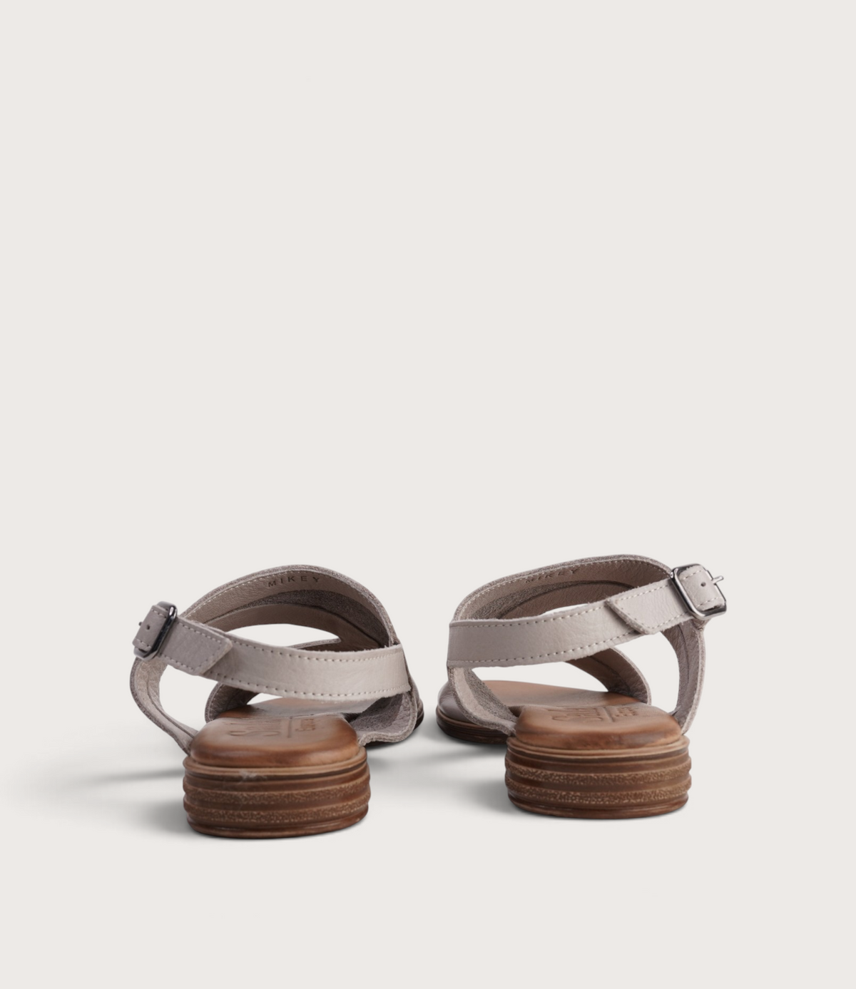 Mikey Silver Grey Leather Sandals