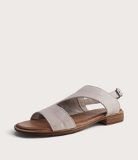Mikey Silver Grey Leather Sandals