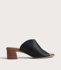 San Angel Black Leather Heels