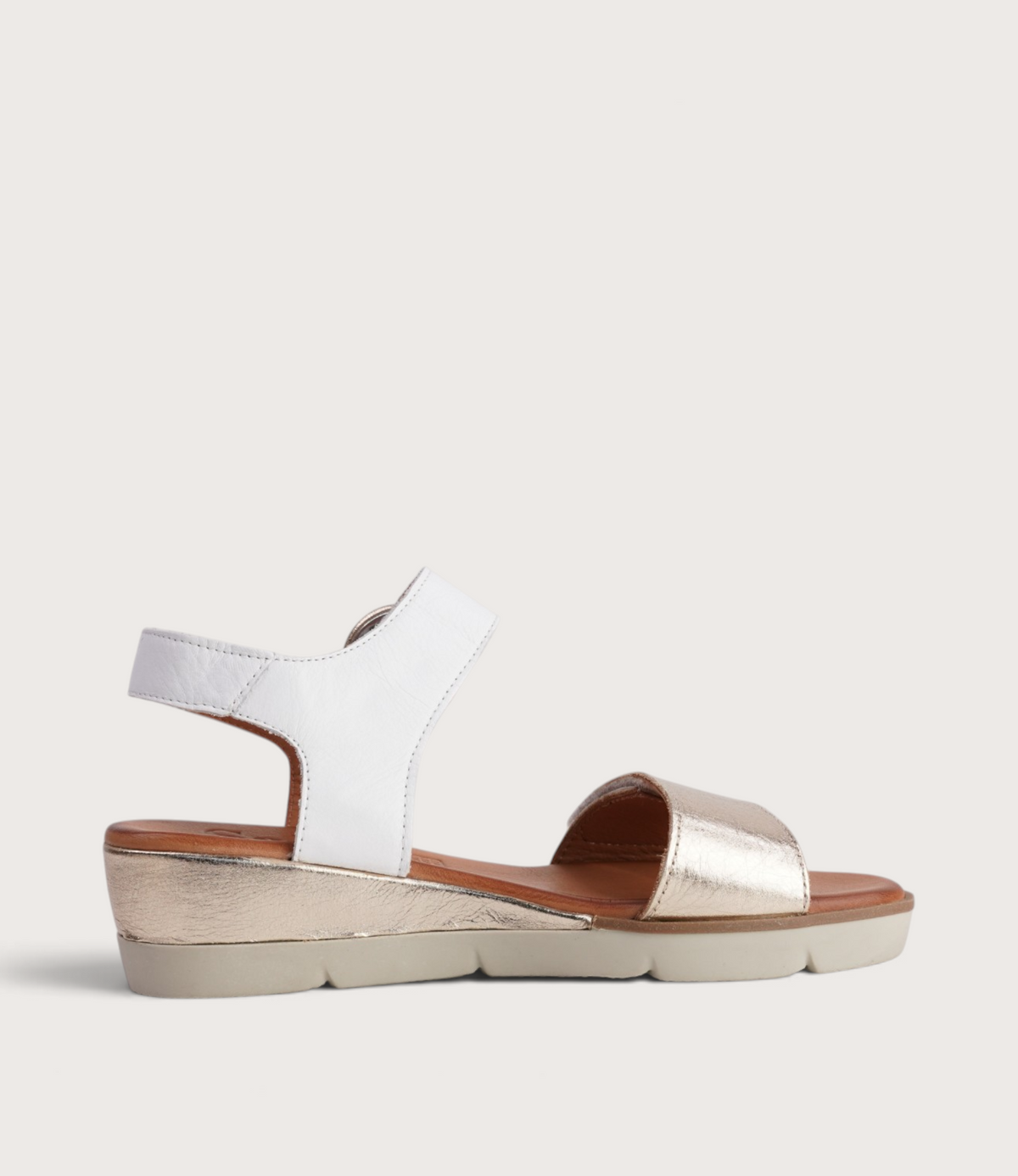 Diana White/ Gold Leather Sandals