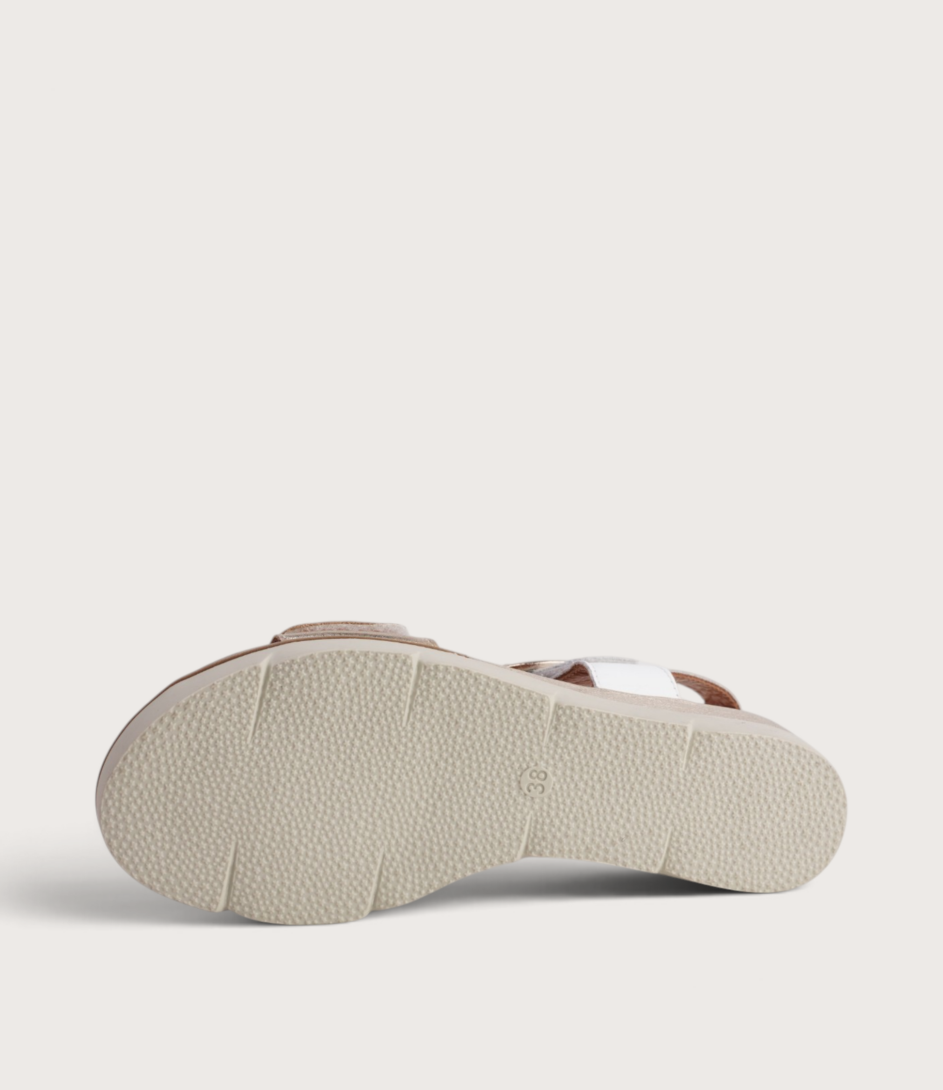 Diana White/ Gold Leather Sandals