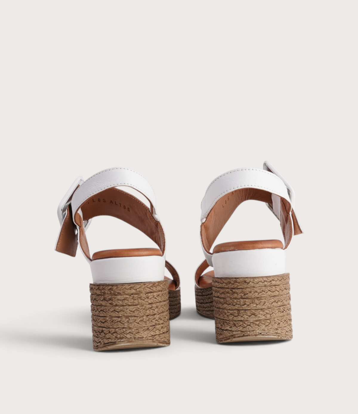 Los Altos White Leather Wedges