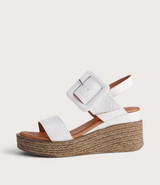 Los Altos White Leather Wedges