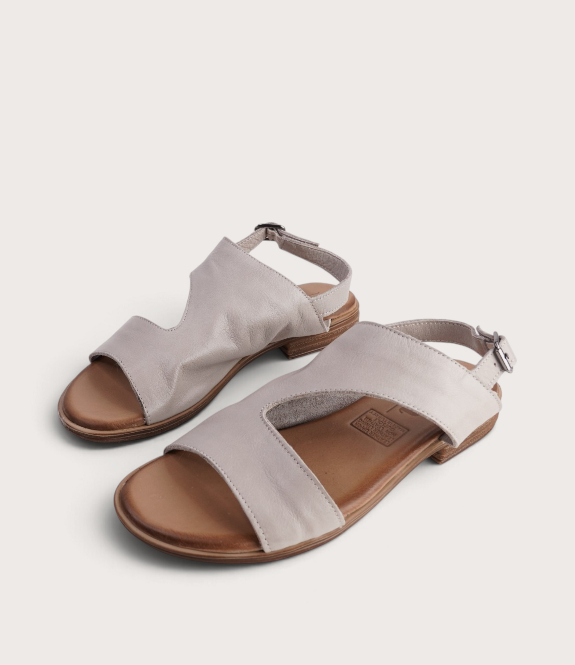 Mikey Silver Grey Leather Sandals
