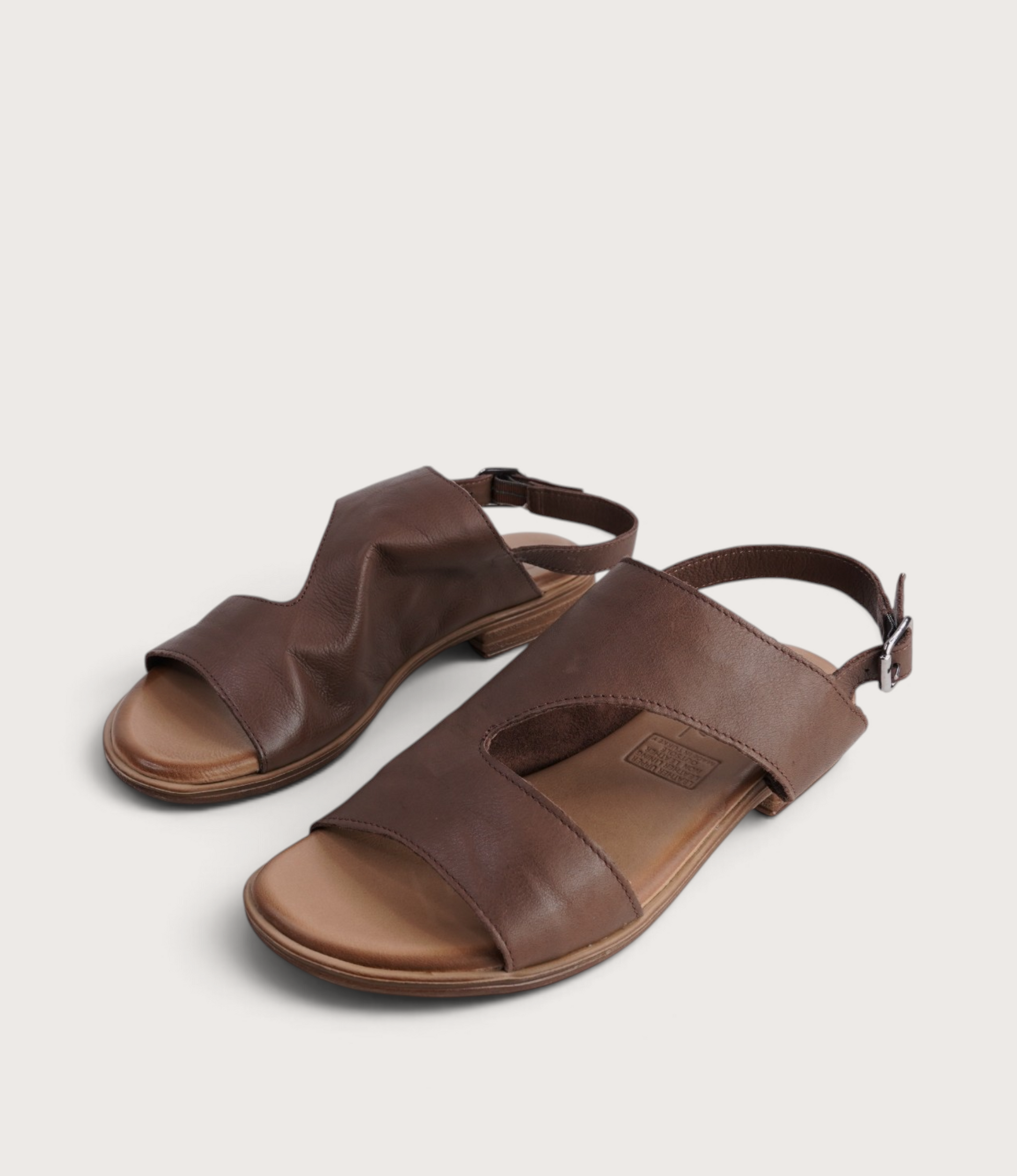 Mikey Praline Leather Sandals