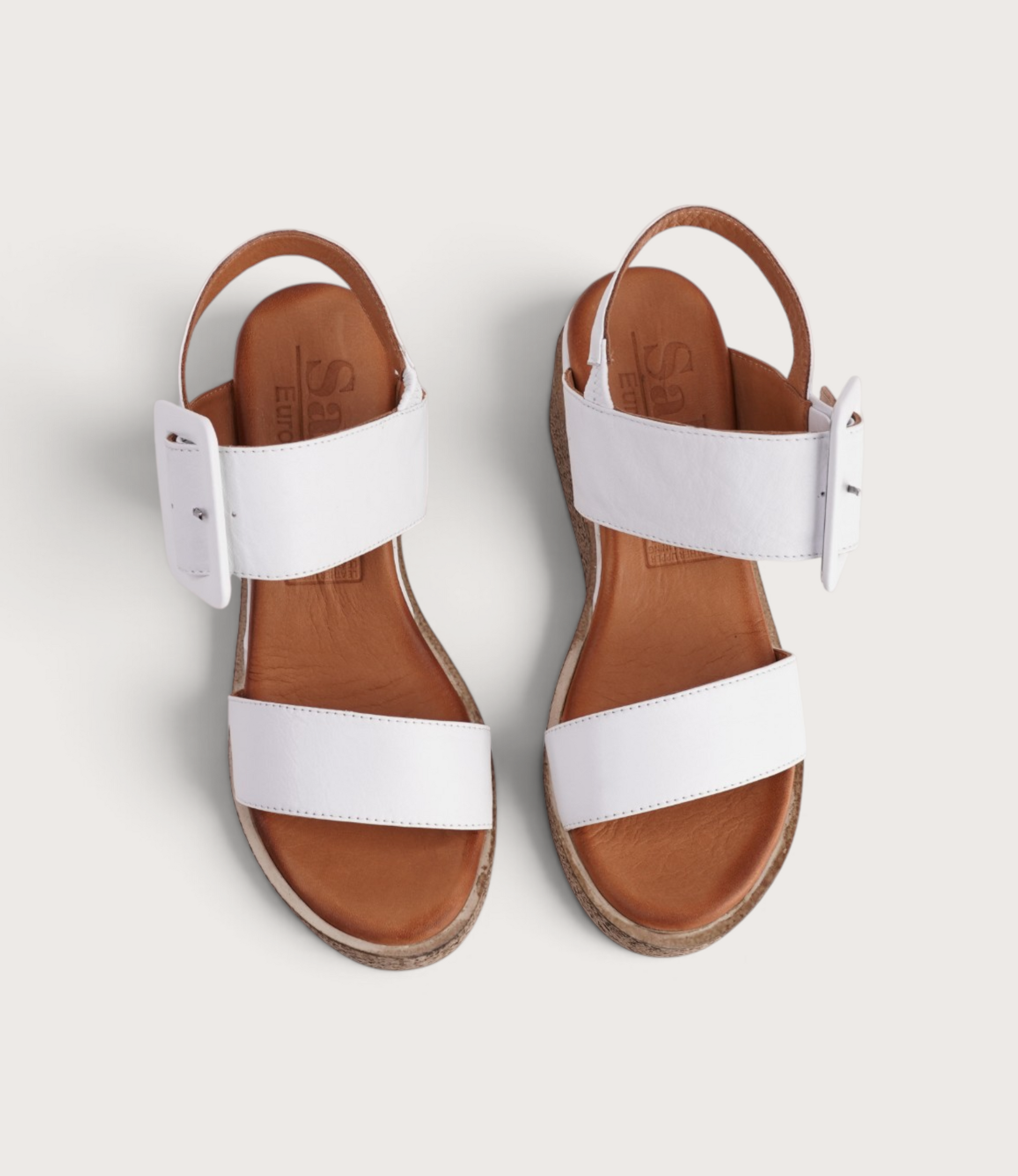 Los Altos White Leather Wedges