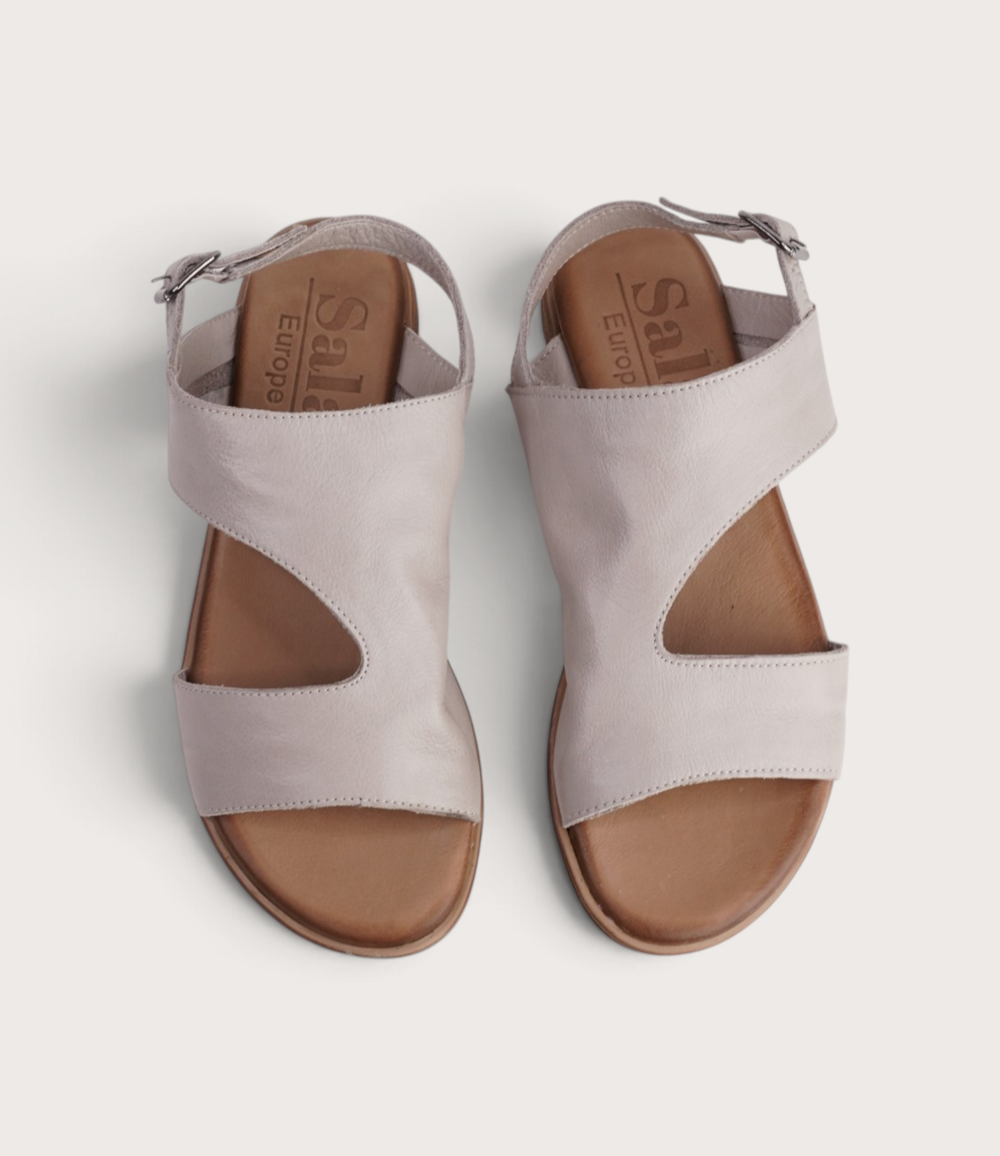 Mikey Silver Grey Leather Sandals