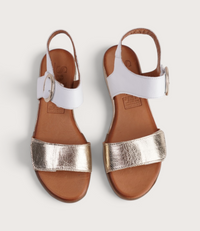Diana White/ Gold Leather Sandals