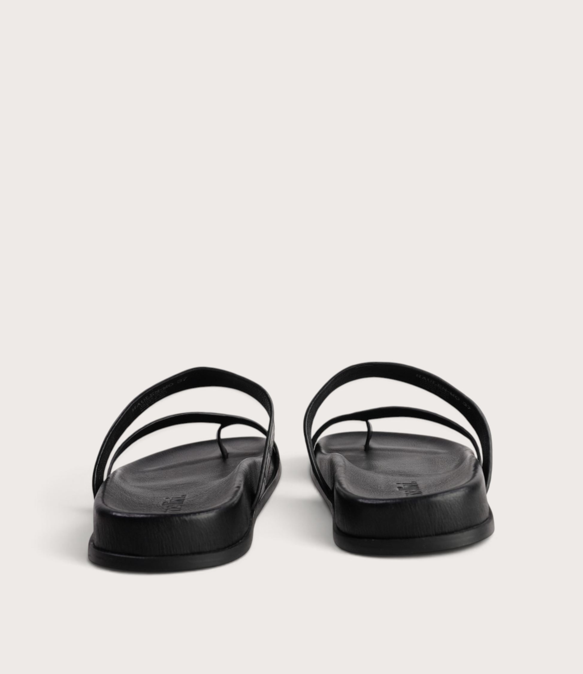Haulen Black Croc Leather Sandals
