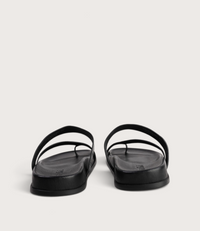 Haulen Black Croc Leather Sandals