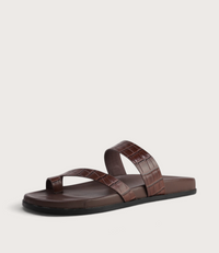 Haulen Choc Croc Leather Sandals