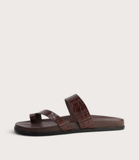 Haulen Choc Croc Leather Sandals