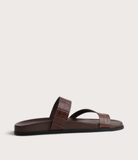 Haulen Choc Croc Leather Sandals