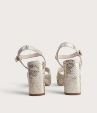 Runaway Bone Gold Python Heels