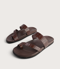 Haulen Choc Croc Leather Sandals