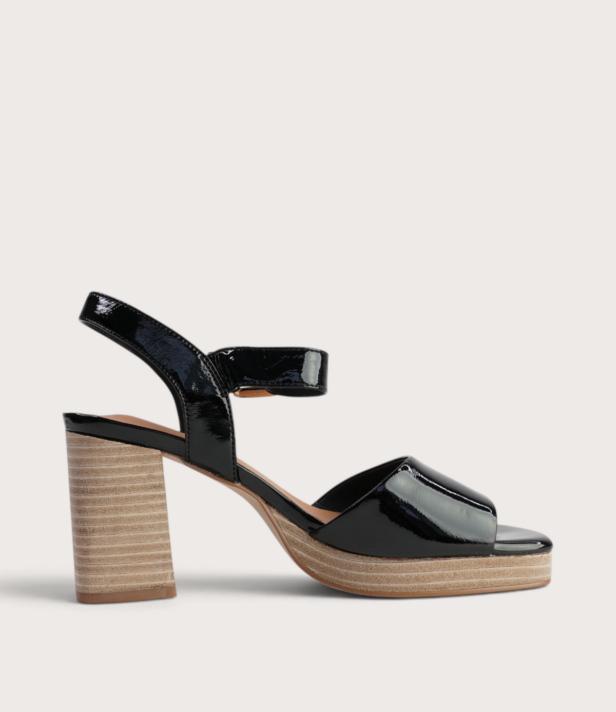 Alvie Black Patent Leather Heels
