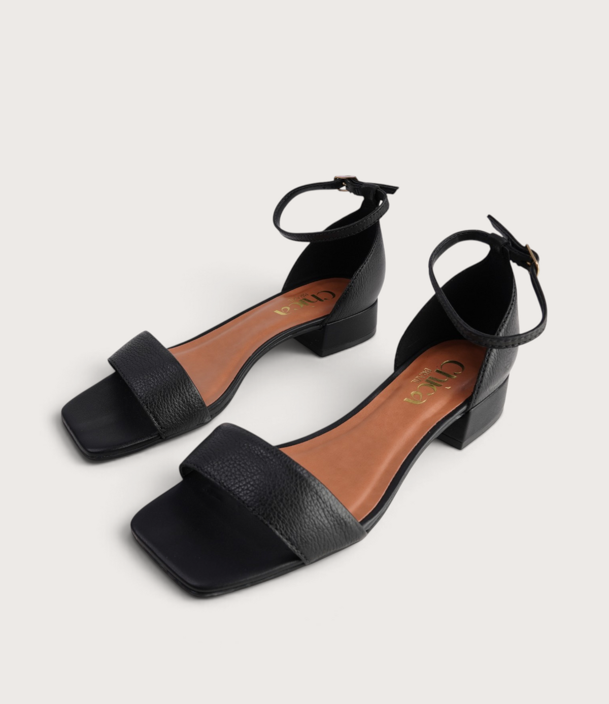 Ariane Black Leather Sandals