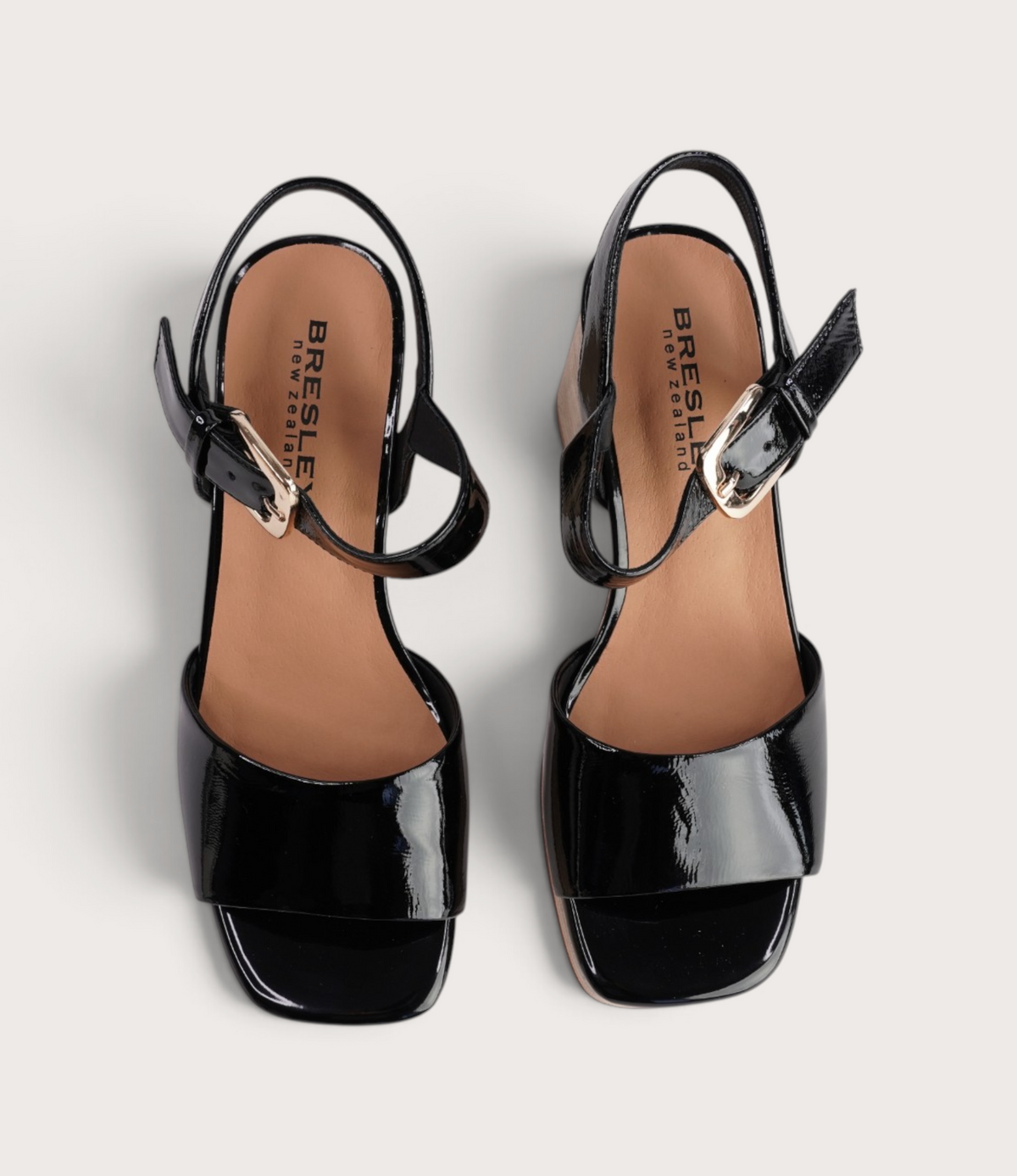 Alvie Black Patent Leather Heels