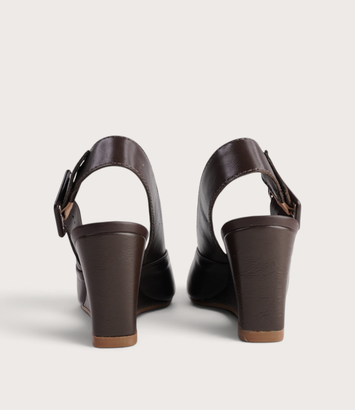 Estela Chocolate Leather Wedges