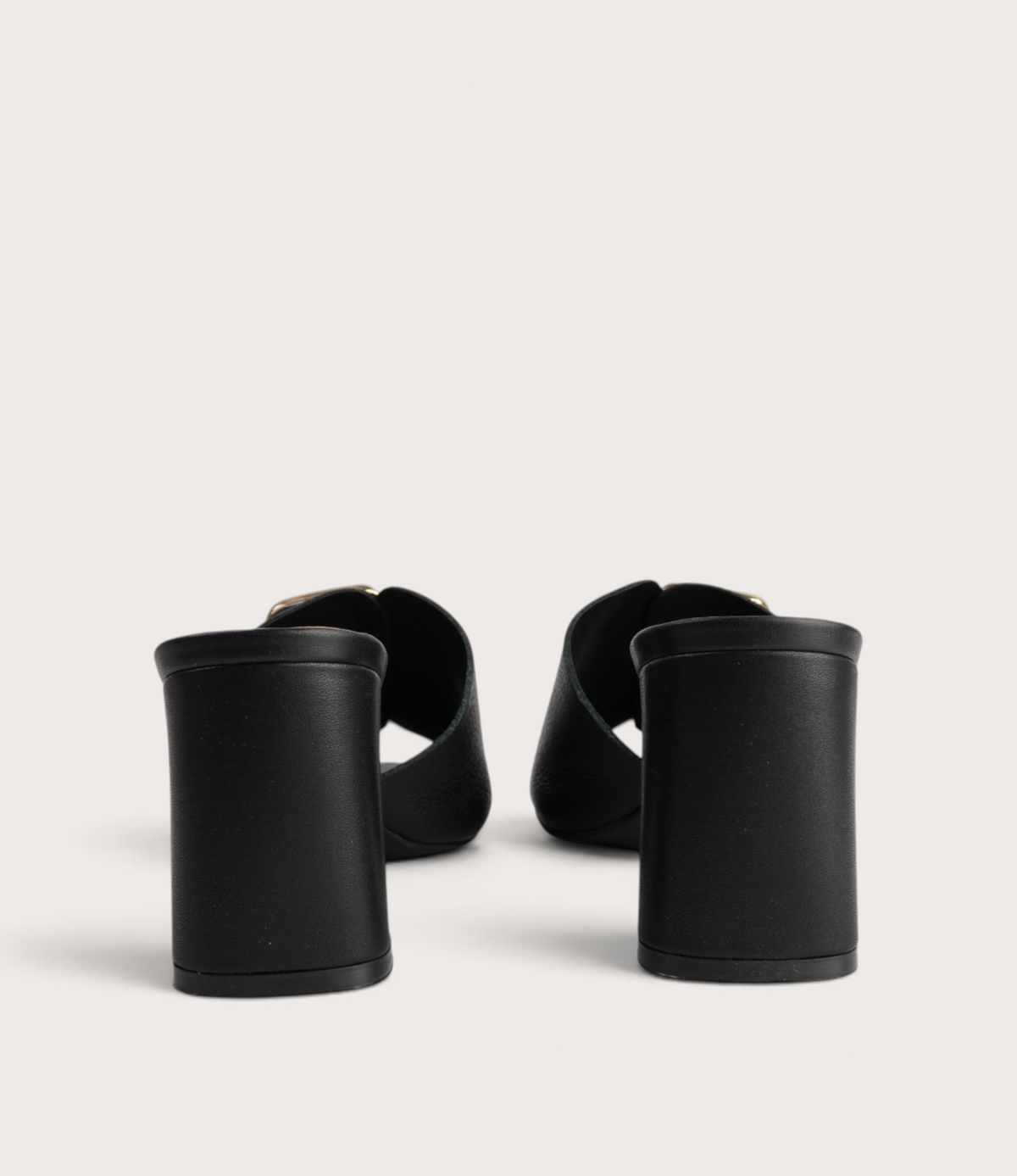 Jurema Black Leather Heels