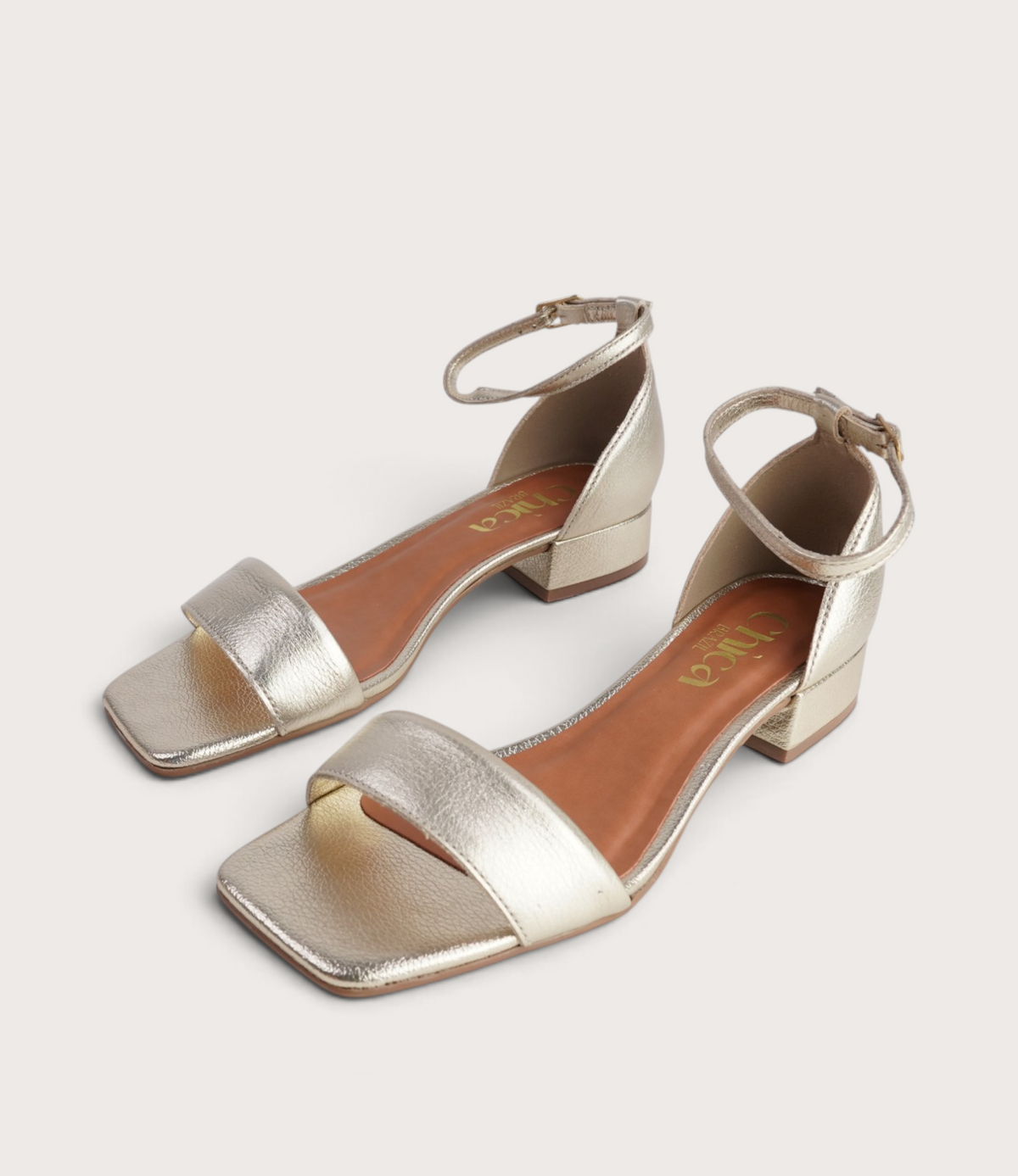 Ariane Gold Leather Sandals