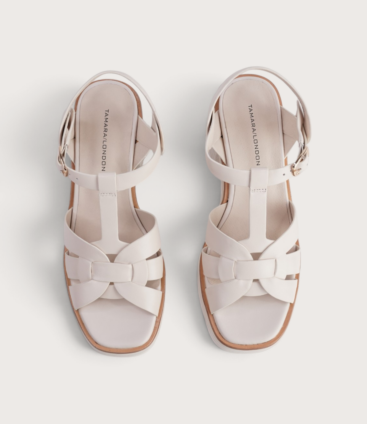 Beverley Bone/ Bone Leather Heels - TAMARA LONDON | Shouz