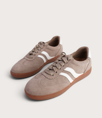 Hamptons Lt Taupe/ White Suede Sneakers