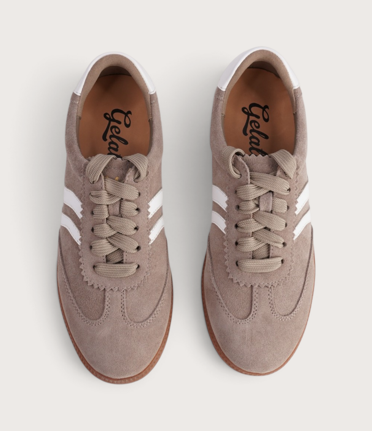 Hamptons Lt Taupe/ White Suede Sneakers
