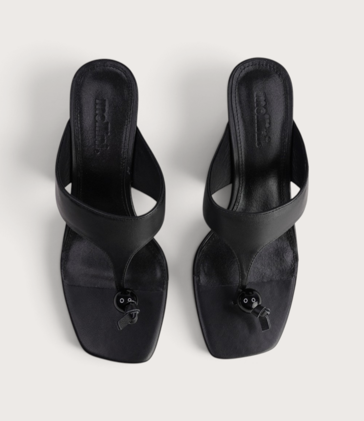 Adrew Black Leather Wedges