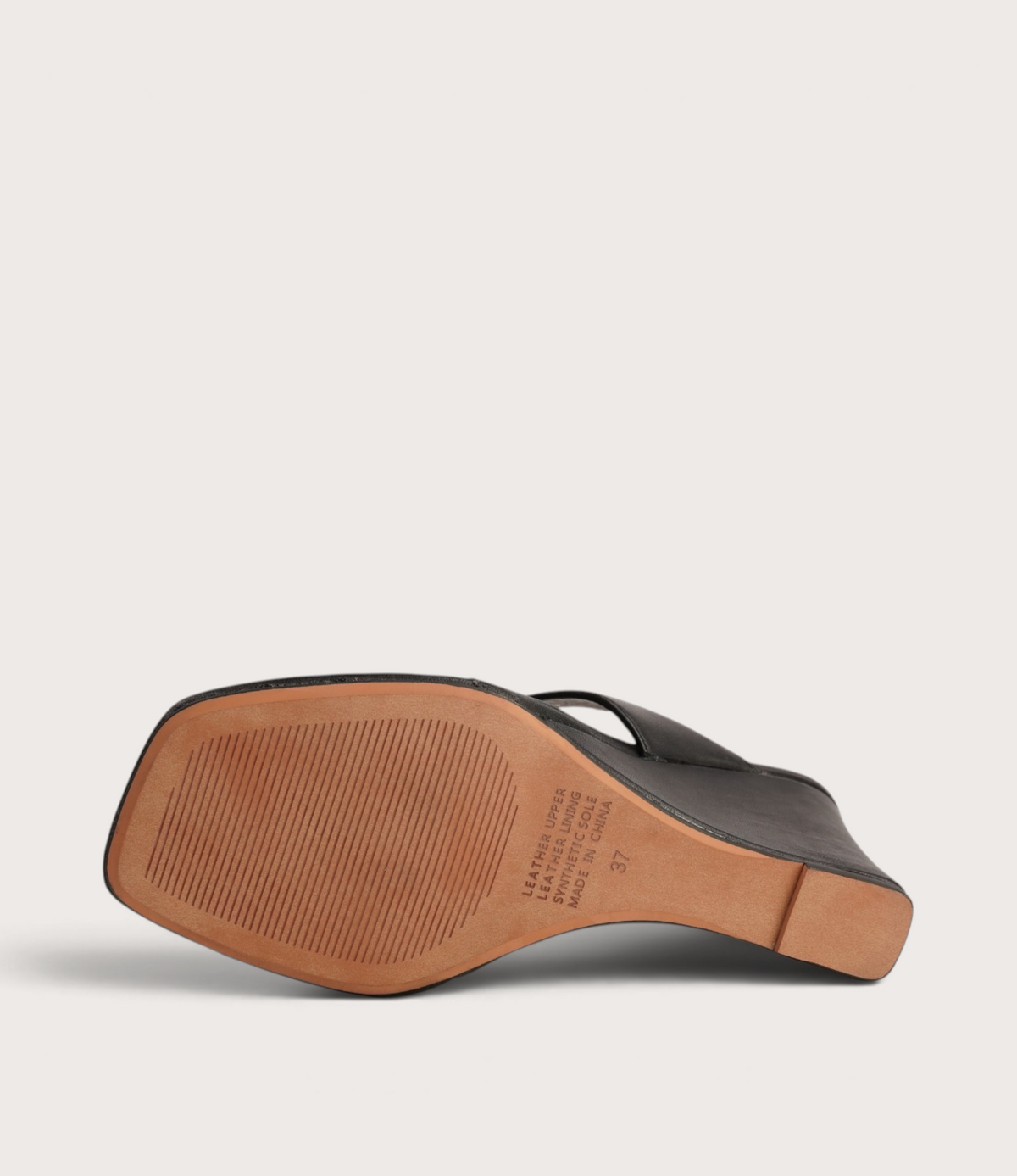 Adrew Black Leather Wedges