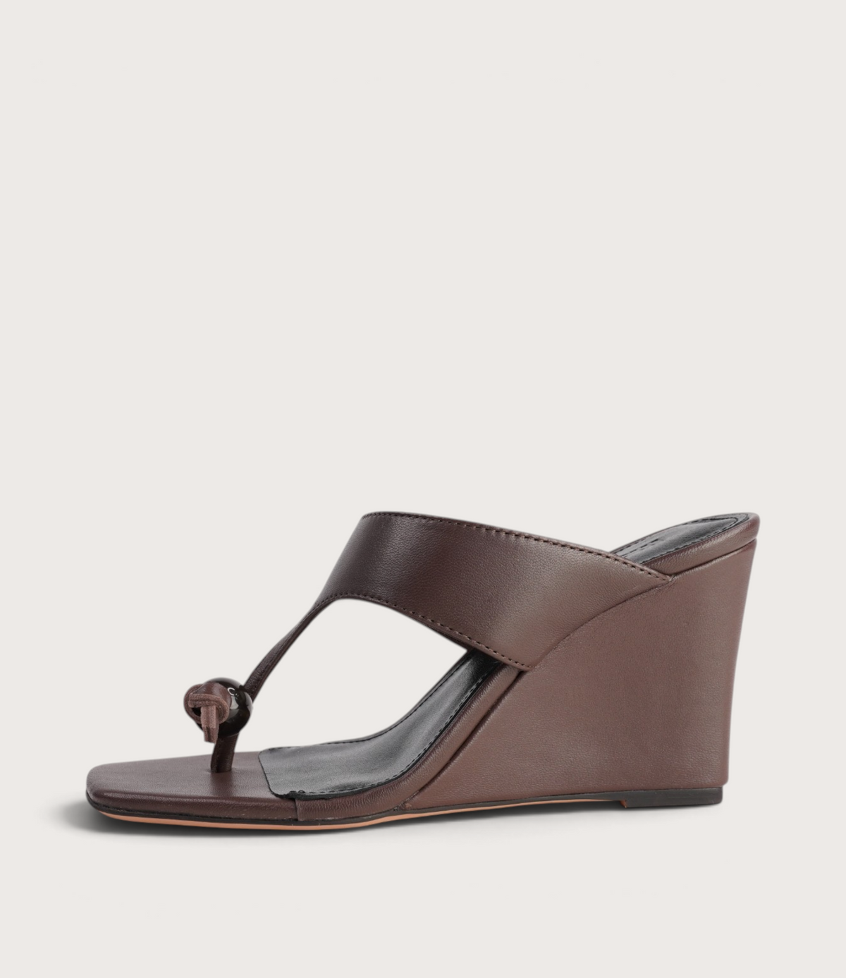 Adrew Choc Leather Wedges