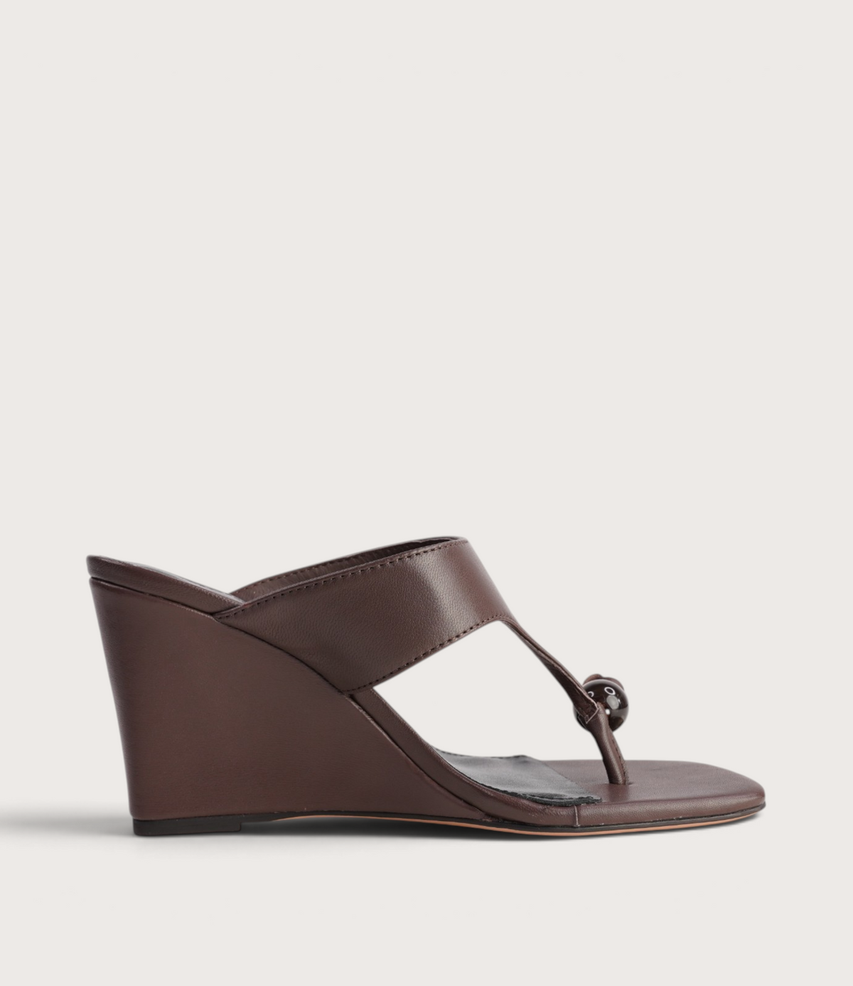Adrew Choc Leather Wedges