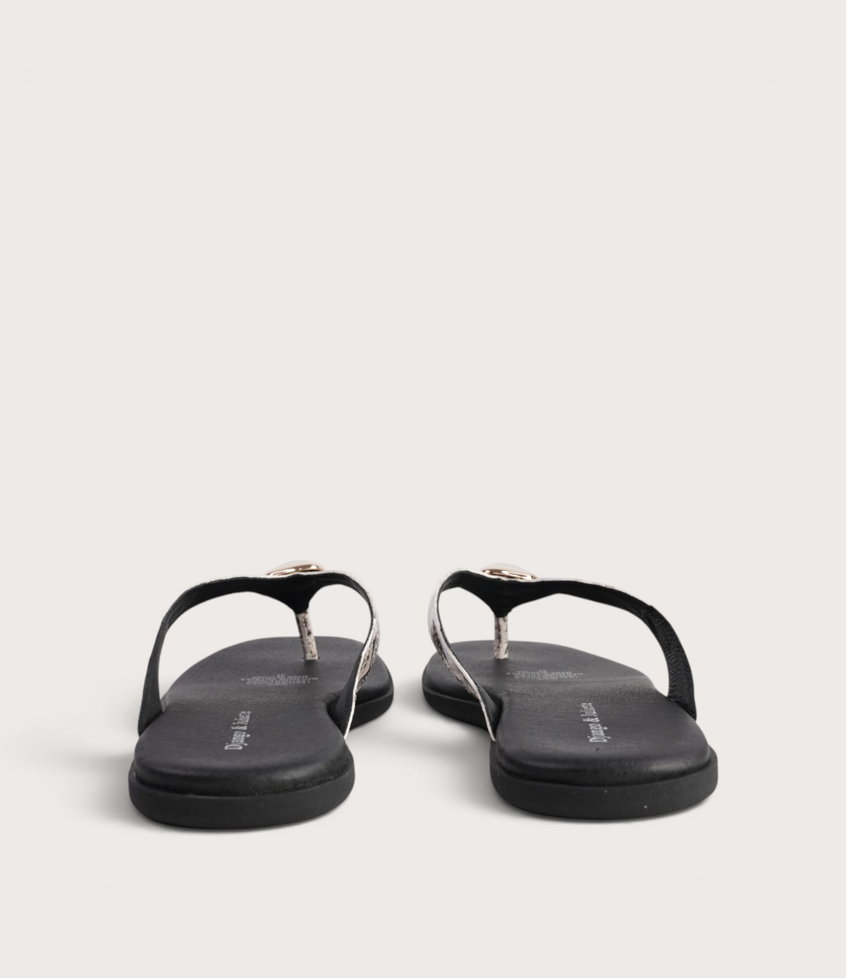 Nixie Black & Ivory Snake/ Gold Leather Slides