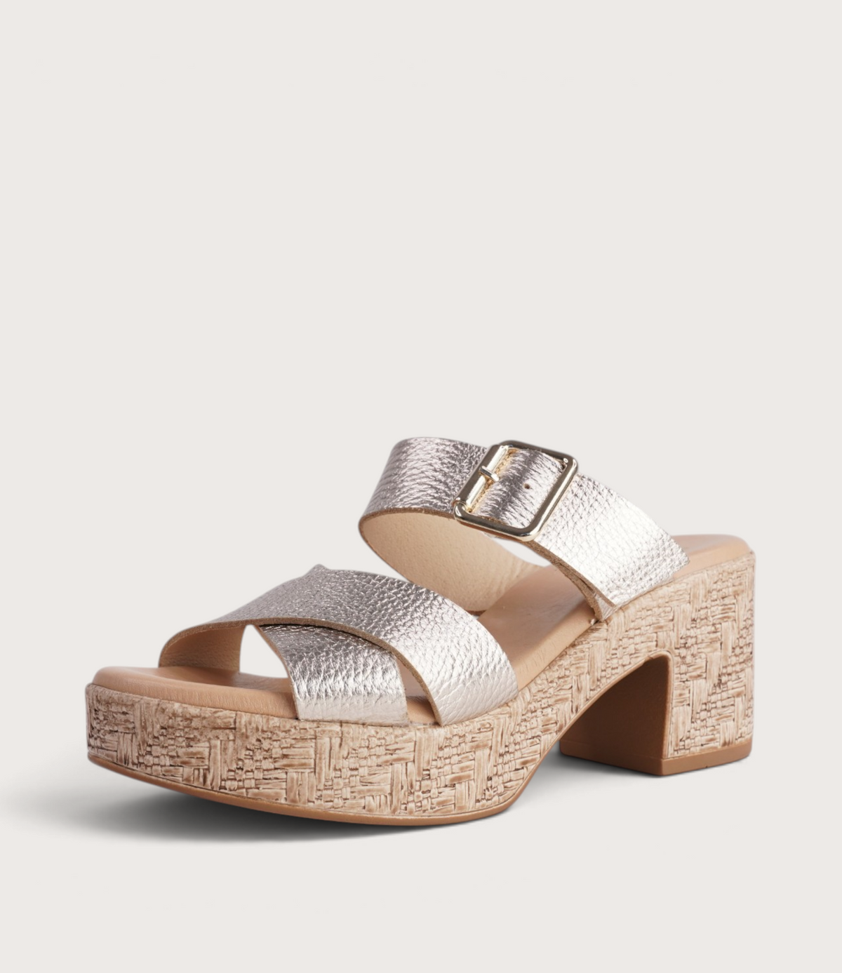 Margot Platinum Leather Heels