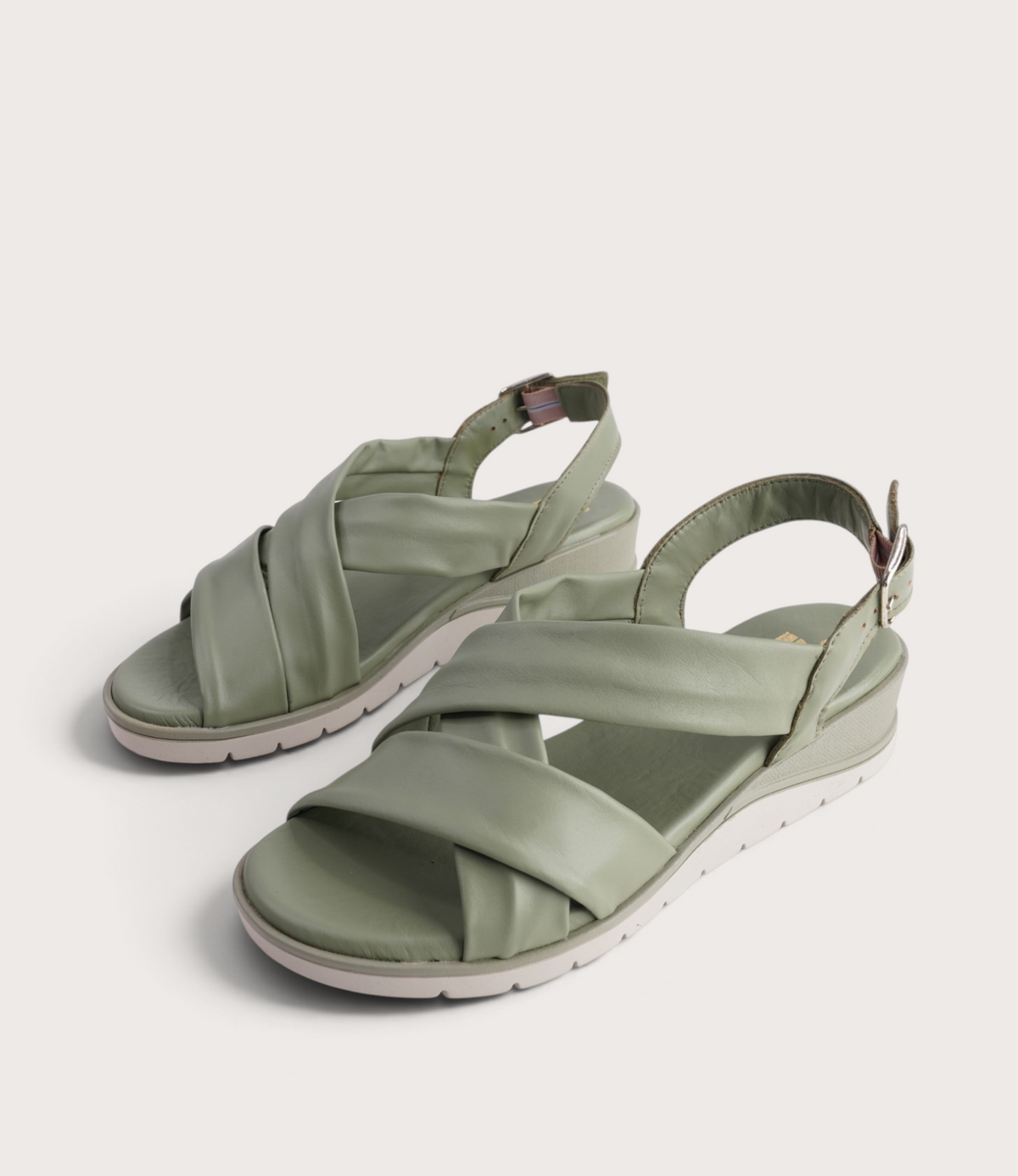 Ksenia Sage Leather Sandals