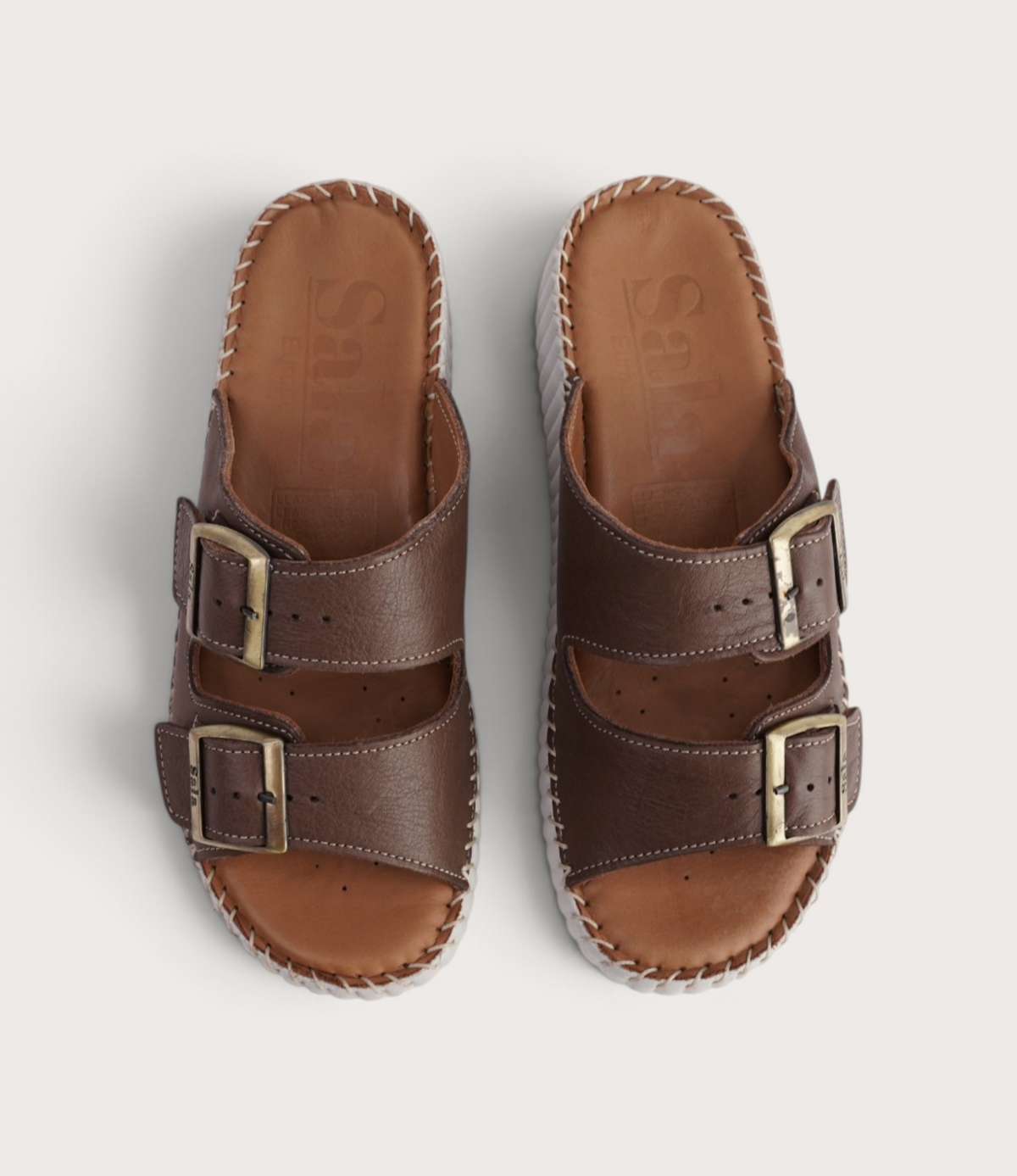 Solena Praine Leather Slides