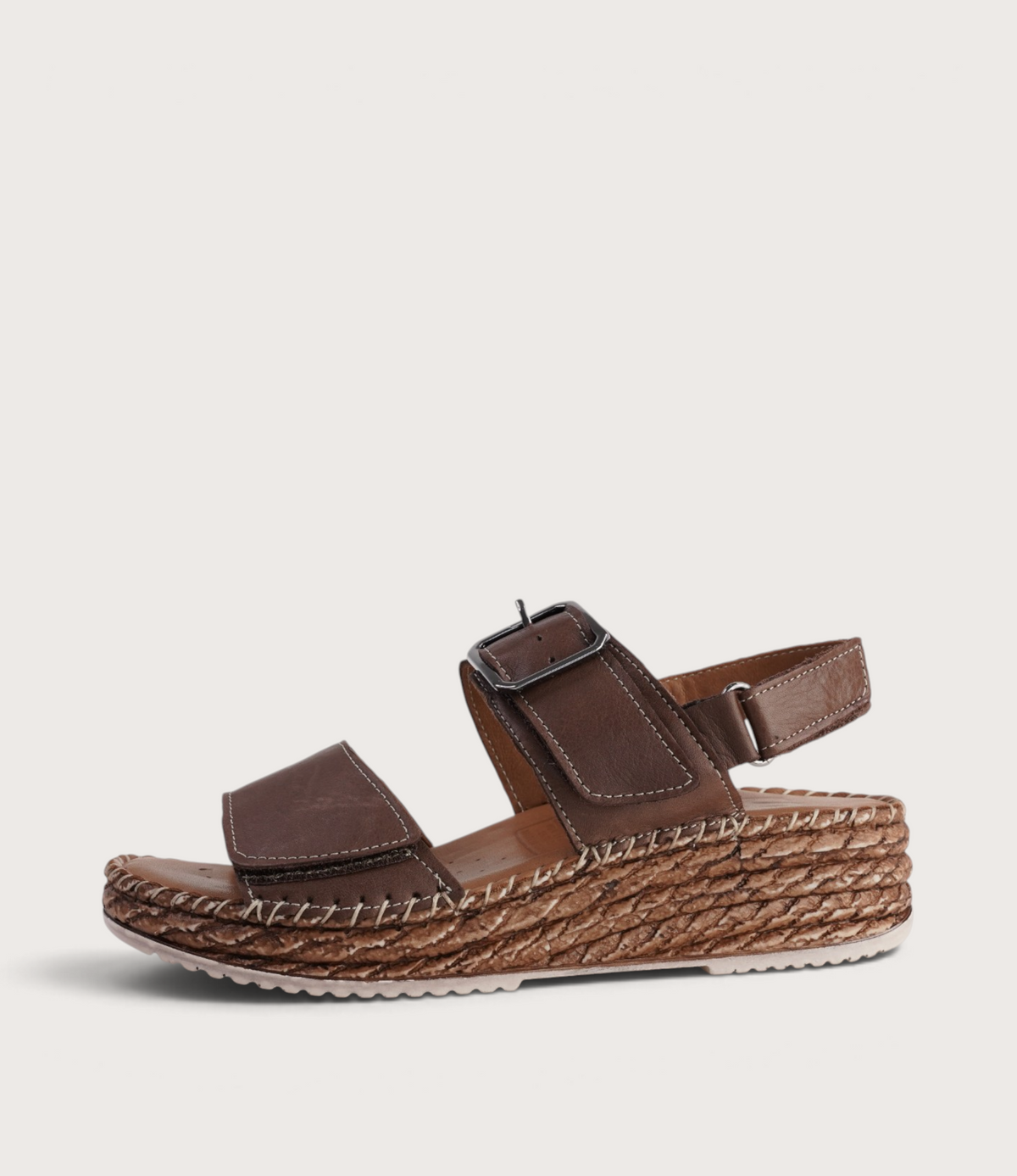 Manitu Praline Leather Sandals