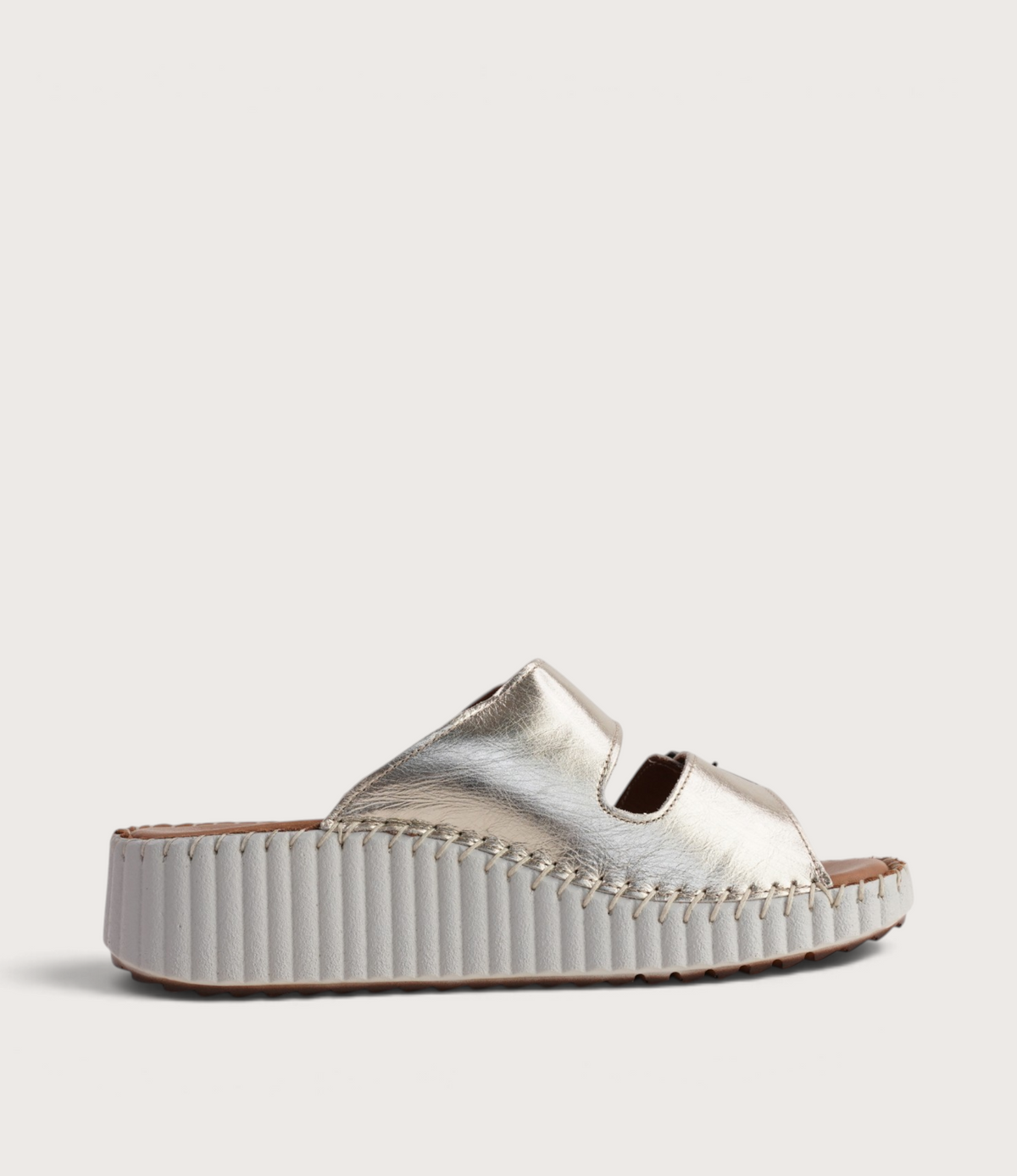 Solena Soft Gold Leather Slides