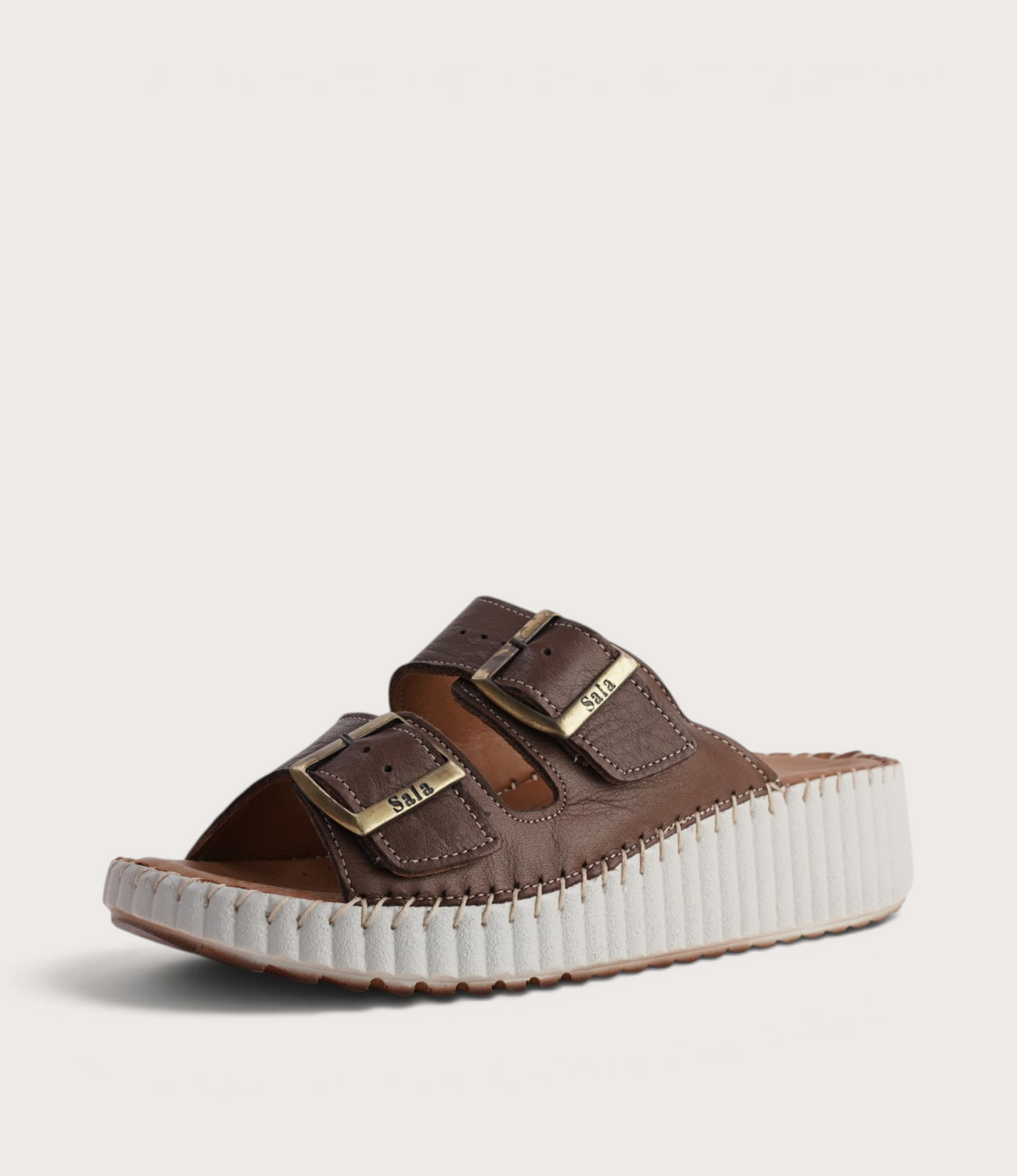 Solena Praine Leather Slides