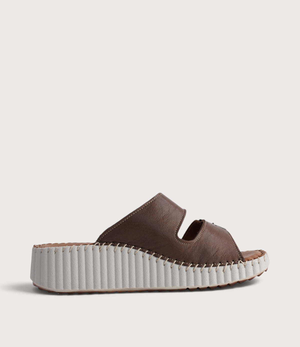 Solena Praine Leather Slides